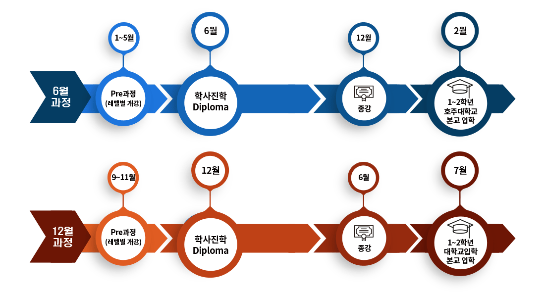 호주대학교 학사진학과정 일정